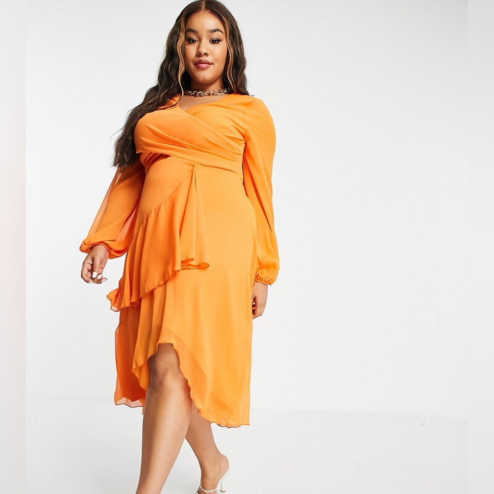 Plus size Orange Women's Dress